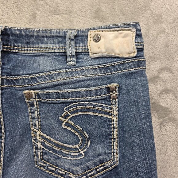 Silver Jeans Co Jeans Womens 32x33 Aiko Baby Boot Stretch Embroidery Bootcut - Picture 7 of 11